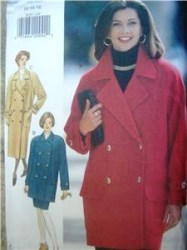 3639 LOOSE 2 BREASTED COLLAR COAT LENGTHS PATTERN 6-10,12-16